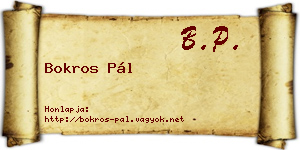 Bokros Pál névjegykártya